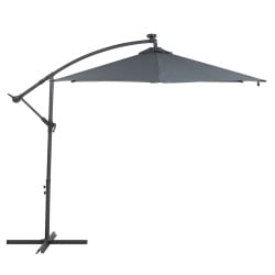 Parasol ogrodowy LED ø 285 cm szary CORVAL