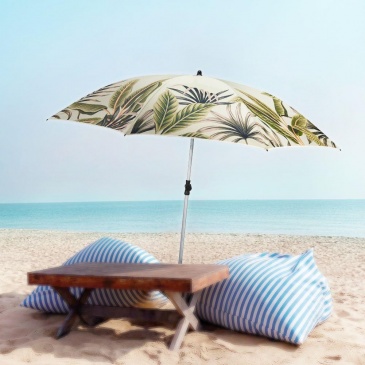 Parasol plażowy ogrodowy łamany regulowany liście 180 cm