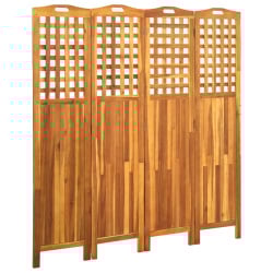 Parawan 4-panelowy, 161x2x170 cm, lite drewno akacjowe