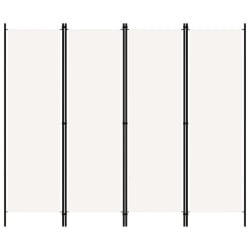 Parawan 4-panelowy, kremowy, 200 x 180 cm