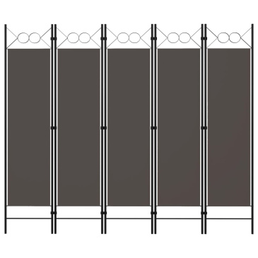 Parawan 5-panelowy, antracytowy, 200 x 180 cm