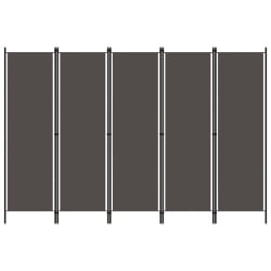 Parawan 5-panelowy, antracytowy, 250 x 180 cm