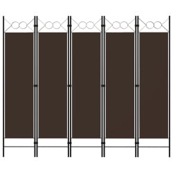 Parawan 5-panelowy, brązowy, 200 x 180 cm Parawan 5-panelowy, brązowy, 200 x 180 cm