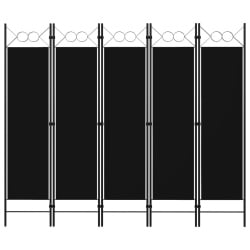 Parawan 5-panelowy, czarny, 200 x 180 cm Parawan 5-panelowy, czarny, 200 x 180 cm