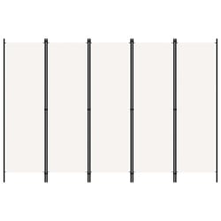 Parawan 5-panelowy, kremowy, 250 x 180 cm