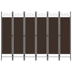Parawan 6-panelowy, brązowy, 240 x 180 cm