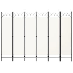 Parawan 6-panelowy, kremowy, 240 x 180 cm