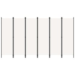 Parawan 6-panelowy, kremowy, 300 x 180 cm