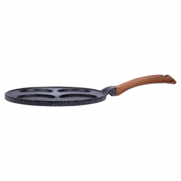 Patelnia do jajek granitowa 4 otwory black&wood 26 cm