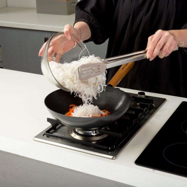 Patelnia wok kantoński stalowy chiński głęboki 28 cm
