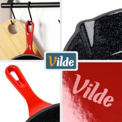 Patelnia żeliwna emaliowana z silikonową nakładką CAST ENAMEL 25 cm