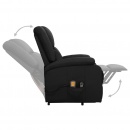 Podnoszony fotel rozkładany, masujący, czarny, ekoskóra