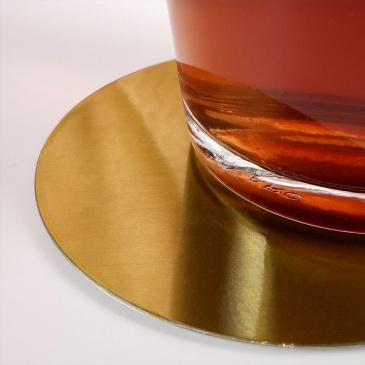 Podstawki podkładki pod kubek szklankę w stojaku złote zestaw komplet podstawek podkładek 6 sztuk