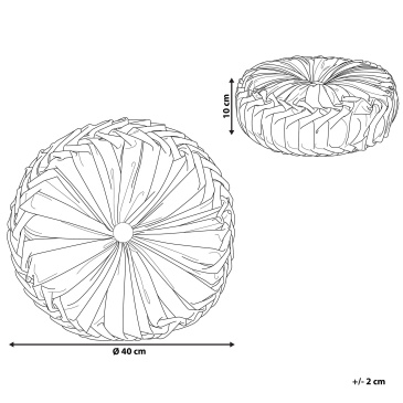 Poduszka dekoracyjna z plisami ø 40 cm zielona UDALA