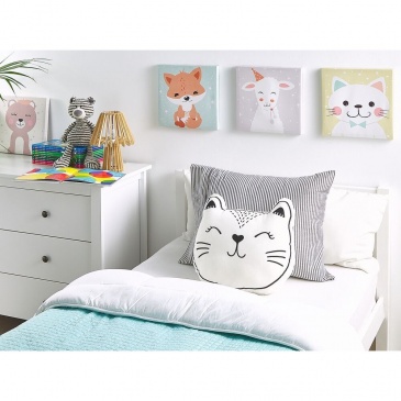 Poduszka dla dzieci kot 42 x 38 cm biało-czarna CENNAJ