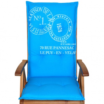 Poduszka na krzesło ogrodowe ACA Bazkar 120x50cm niebieska
