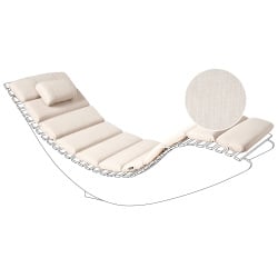 Poduszka na leżak ogrodowy BRESCIA PREMIUM 180 x 60 cm Jasnobeżowy