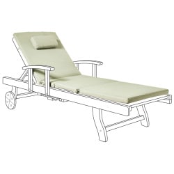 Poduszka na leżak ogrodowy TOSCANA/JAVA/AMANTEA PREMIUM 189 x 58 cm Zielony