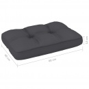 Poduszka na sofę z palet, antracytowa, 60x40x12 cm
