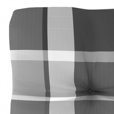 Poduszka na sofę z palet, szara krata, 50x50x12 cm