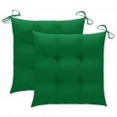 Poduszki na krzesła, 2 szt., zielone, 50x50x7 cm, tkanina