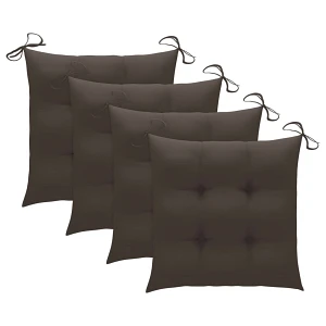 Poduszki na krzesła, 4 szt., kolor taupe, 50x50x7 cm, tkanina Poduszki na krzesła, 4 szt., kolor taupe, 50x50x7 cm, tkanina