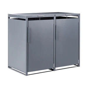 Podwójna obudowa śmietnikowa 480 L PIACENZA Metal Ciemnoszary Podwójna obudowa śmietnikowa 480 L PIACENZA Metal Ciemnoszary