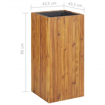Podwyższona donica ogrodowa, 43,5x43,5x90 cm, drewno akacjowe