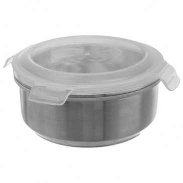 Pojemnik kuchenny stalowy okrągły z pokrywką miska do przechowywania żywności szczelny 750 ml