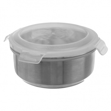 Pojemnik kuchenny stalowy okrągły z pokrywką miska do przechowywania żywności szczelny 400 ml