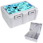 Pojemnik śniadaniowy z przegrodą na śniadanie sałatkę lunchbox sztućce śniadaniówka sport 1 l