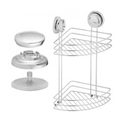 Półka łazienkowa wisząca narożna na przyssawki koszyk łazienkowy chrom - yoka