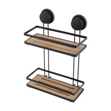 Półka łazienkowa wisząca płaska podwójna przyssawka koszyk bambus - yoka Półka łazienkowa wisząca płaska podwójna przyssawka koszyk bambus - yoka