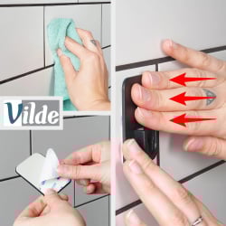 Półka pod prysznic czarna narożna przyklejana 28x22x8 cm