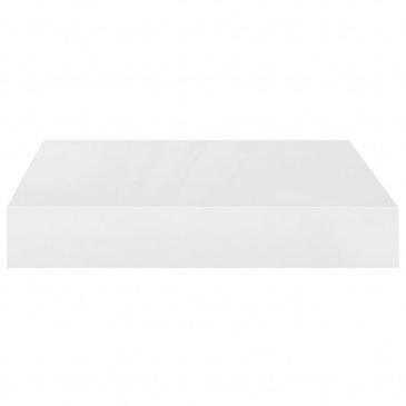 Półka ścienna, biała, wysoki połysk, 23x23,5x3,8 cm, MDF