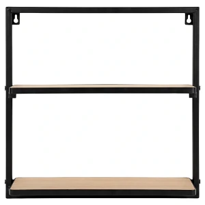 Półka ścienna metalowa czarna 2-poziomowa 40x12x40 cm Półka ścienna metalowa czarna 2-poziomowa 40x12x40 cm