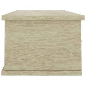 Półka ścienna z szufladami, biel i dąb sonoma, 88x26x18,5 cm