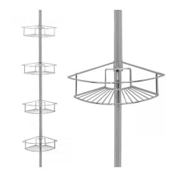 Półka teleskopowa łazienkowa XL chrom 4 poziomy - Yoka