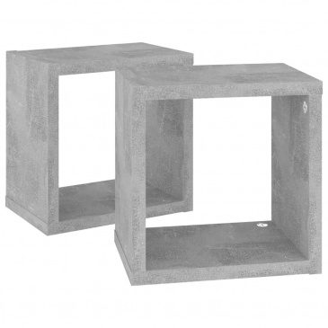 Półki ścienne kostki, 2 szt., szarość betonu, 22x15x22 cm