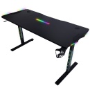Profesjonalne biurko gamingowe czarne LED (4)