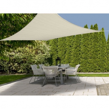 Przeciwsłoneczny żagiel ogrodowy, parasol, + linki, 3 m, kremowy