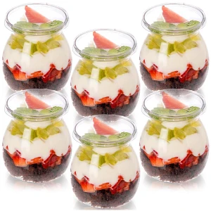 Pucharki na jogurt i desery z pokrywkami 160 ml 6 szt. Pucharki na jogurt i desery z pokrywkami 160 ml 6 szt.