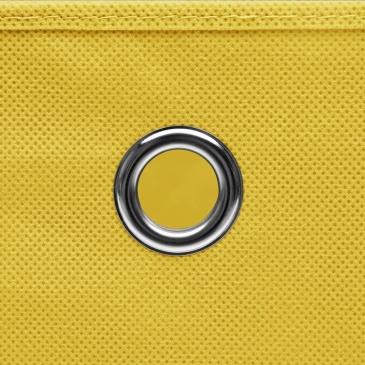 Pudełka z pokrywami, 10 szt., żółte, 32x32x32 cm, tkanina