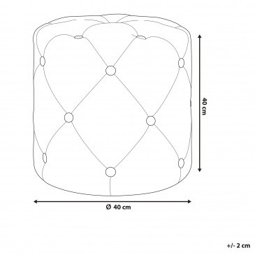 Puf welurowy ø 40 cm jasnoszary COROLLA