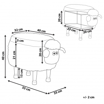 Pufa zwierzak ze schowkiem brązowa SHEEP