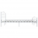 Rama łóżka, biała, metalowa, 200 x 200 cm