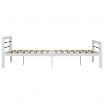 Rama łóżka, biało-czarna, metalowa, 120 x 200 cm