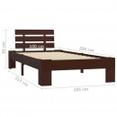 Rama łóżka, ciemnobrązowa, lite drewno sosnowe, 100 x 200 cm