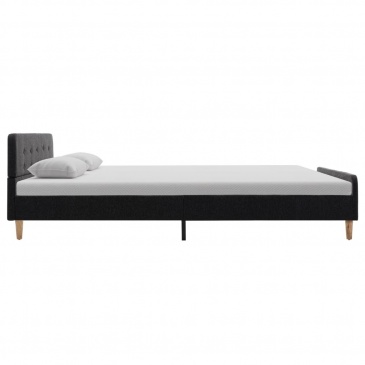 Rama łóżka, ciemnoszara, płótno konopne, 160 x 200 cm