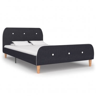 Rama łóżka, ciemnoszara, tapicerowana tkaniną, 120 x 200 cm